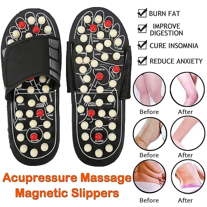 Acupressure and Magnetic Therapy Paduka Slippers for Full Body Blood Circulation For Men and Women